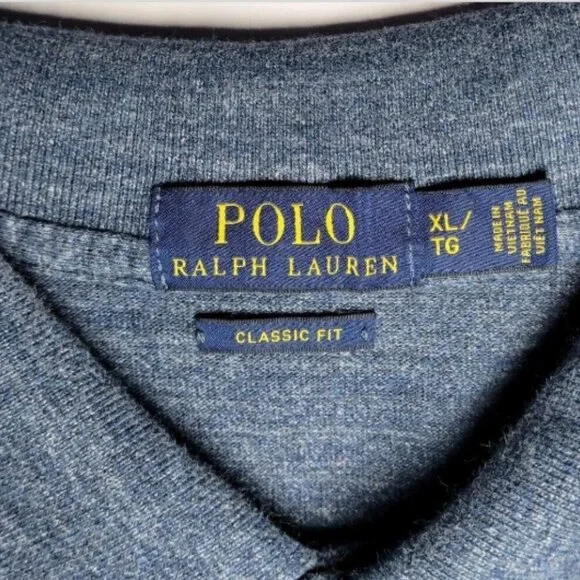 Polo Ralph Lauren Mens Dark Gray Short Sleeve Polo Size XL - Picture 3 of 8